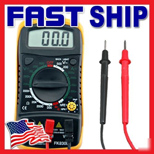 Handheld digital multimeter ammeter voltmeter tool lcd