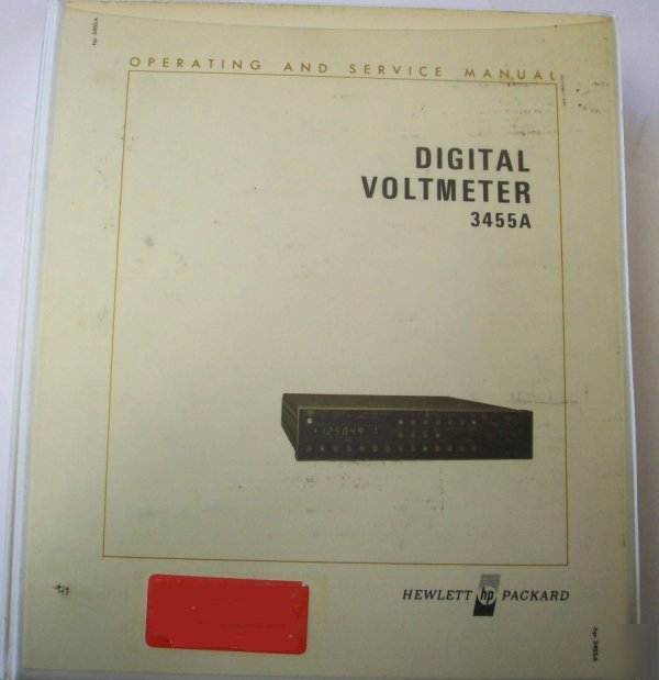 Hp / agilent 3455A op/service manual - $5 shipping 