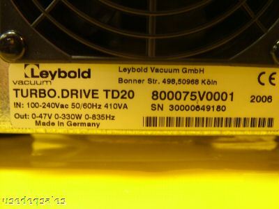 Leybold turbo.drive TD20 classic frequency converter