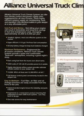 New apu-alliance parts- universal truck climate system 