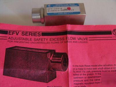 Chem tec adjustable saftey flow valve efv-250-s
