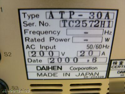 Daihen microwave power generator atp-30A