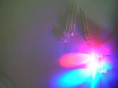 100X 5MM red /blue flash flashing water clear led,RB5