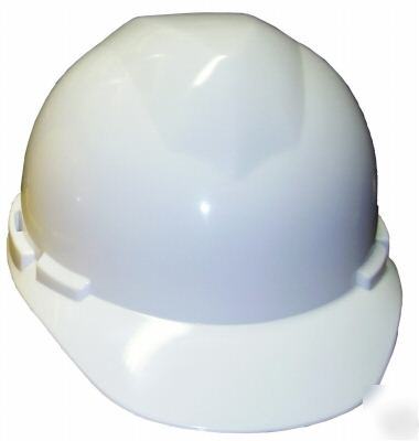 Deluxe white hard hats 6PT pinlock lot of 24 free ship