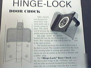 Locksmith hinge lock, chock tool, wedge