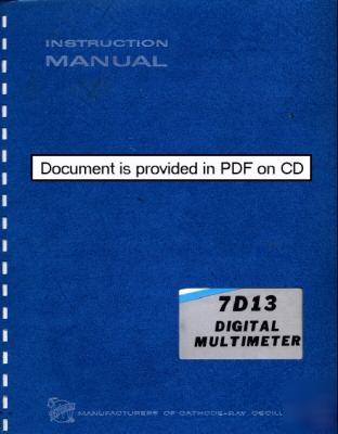 Tek tektronix 7D13 service & operation manual