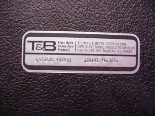Thomas & betts fiber optic cleaving tool catalog #92208