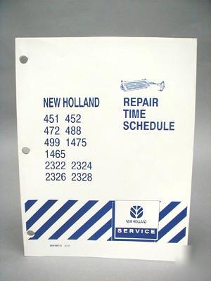 New holland repair manual repair time schedule 451 2328