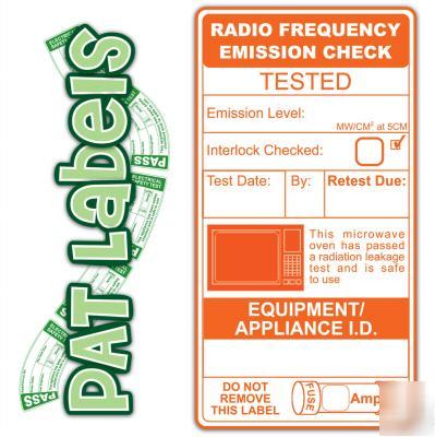 Pat labels - 150 microwave labels for pat testing