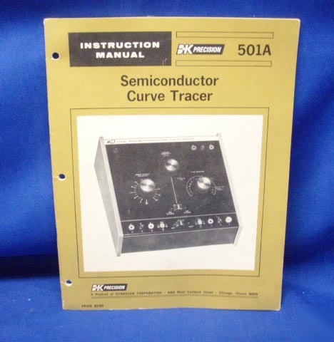 B+k precision 501A curve tracer instruction manual
