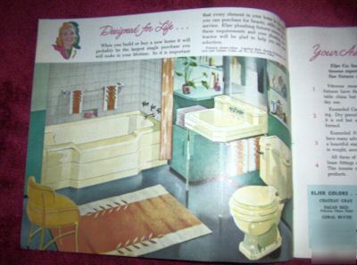 Vintage 1954 eljer bath fixtures advertising brochure