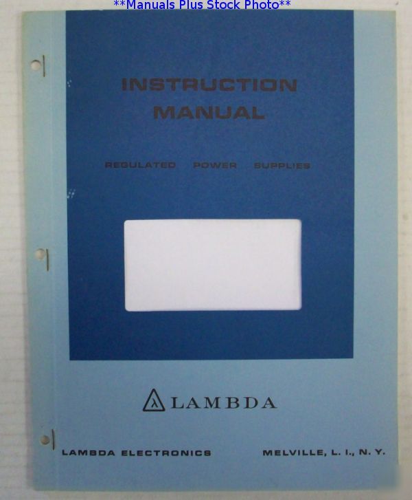 Lambda la-100-03A/l op-sv prelim manual - $5 shipping 