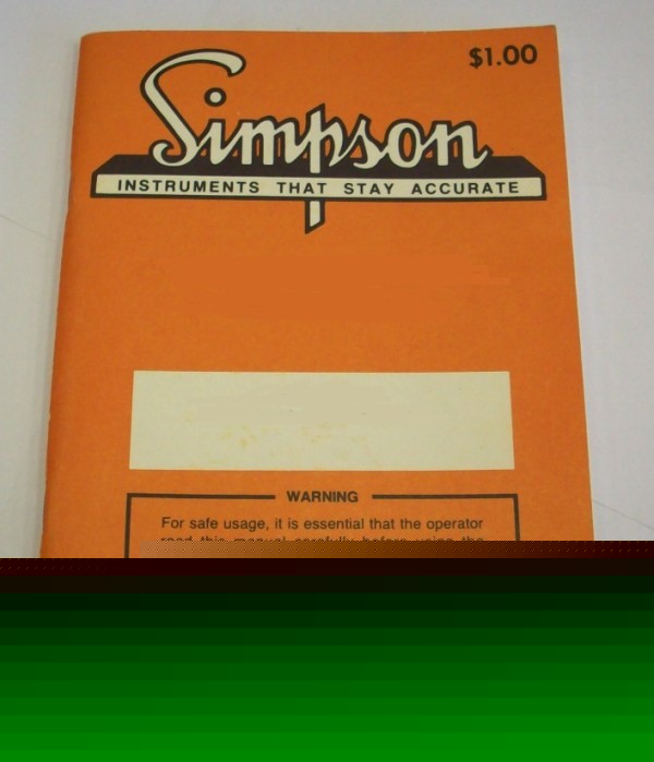 Simpson 656 op/service manual - $5 shipping 