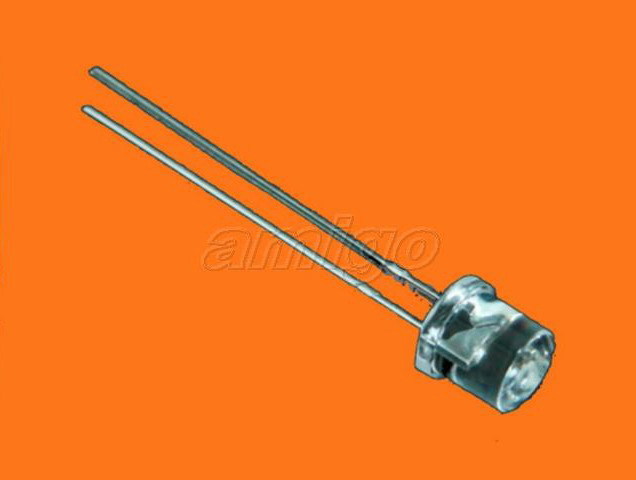 100X orange 5MM flat top wide angle led free resistors