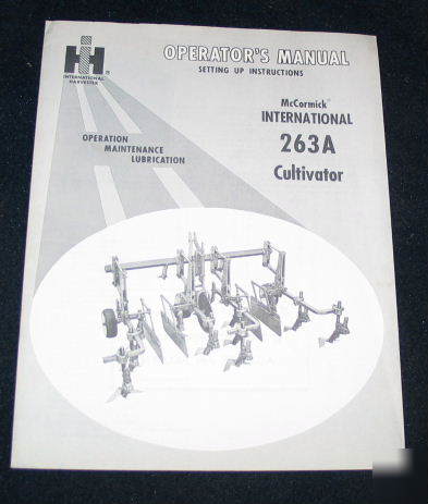 Ih intl harvester mccormick no 263A cultivator