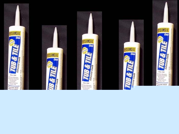 Lot of 5 * polyseamseal tub & tile clear adhesive caulk