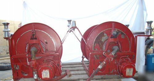2 dual fire pumper 12V electric hannay hose reels reel 