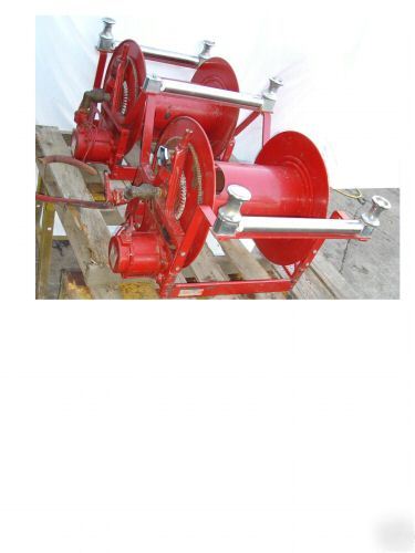 2 dual fire pumper 12V electric hannay hose reels reel 