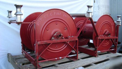 2 dual fire pumper 12V electric hannay hose reels reel 