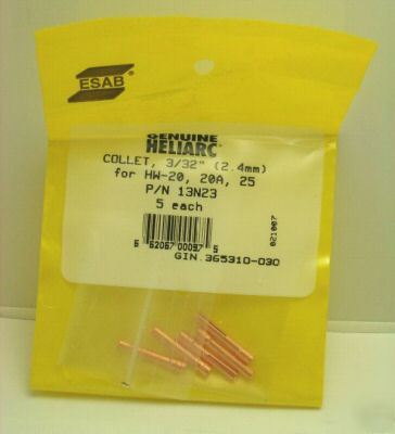 Esab heliarc 13N23 tig collet #6 qty = 5