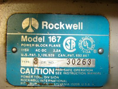 Rockwell planner planer plane edger wood working unit