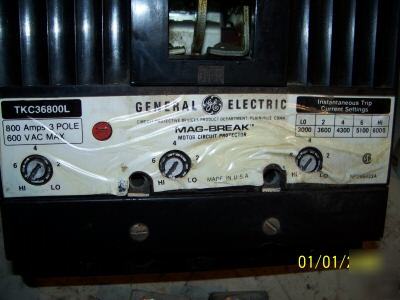 Ge mag-break TKC36800L motor circuit protector 800 amps