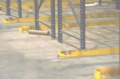 Guide rail entries for pallet rack system