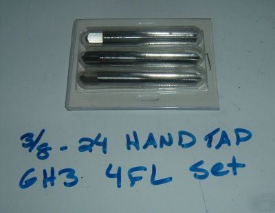 New 3/8-24 hand tap set 4 flute usa hs nf