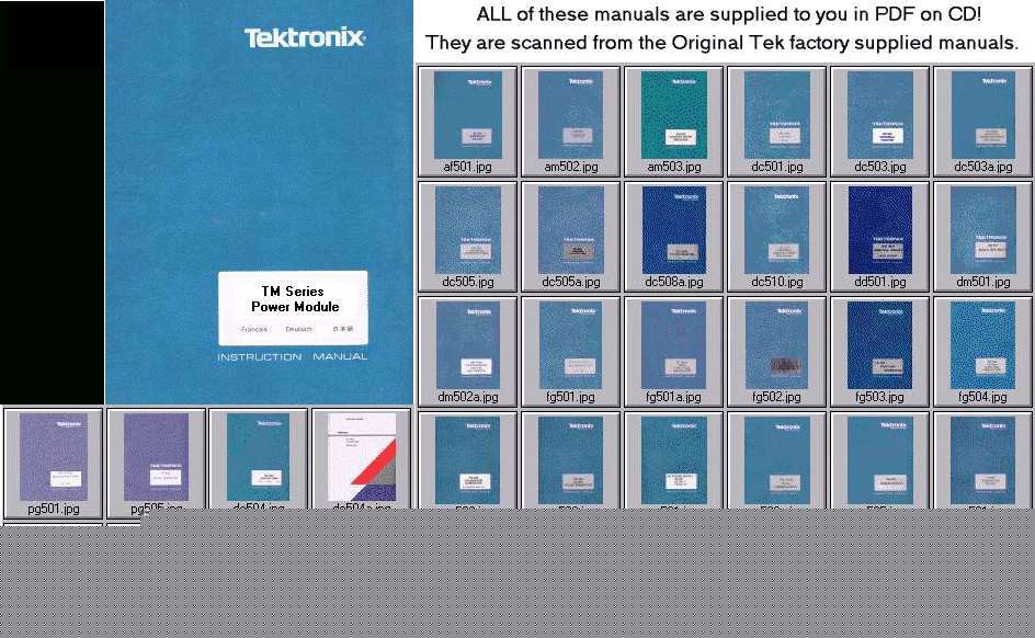 Tek TM5006 manual + 38 TM500-series plugin manuals