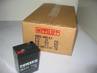 Case (20) 6 volt 4.5 ah sealed rechargeable batteries