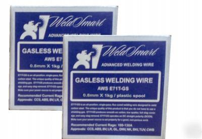 2 x 0.8MM x 1KG gasless mig welding wire 