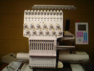 Commercial embroidery machine generations