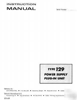 Tek tektronix 129 operation & service manual