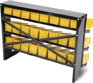 24 bin small parts storage rack container shelf unit