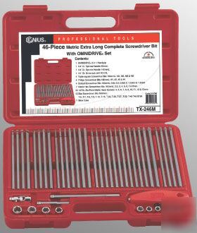 46PC sae long screwdriver bits w/ omnidrive set