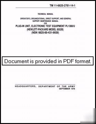 Agilent hp 8552B technical manual HP8552B