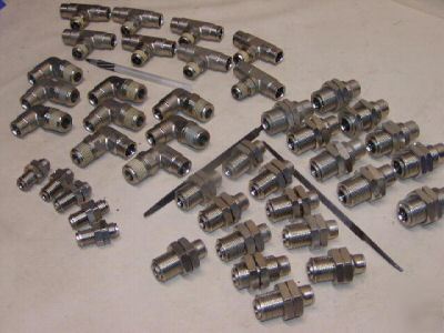Air line fittings stainless, elbows, angles &tees 42 pc
