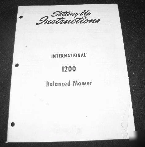 Ih intl harvester 1200 balanced mower