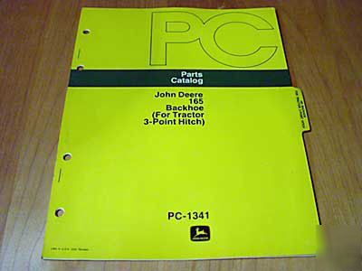 John deere 165 backhoe 3 pt. parts manual catalog jd