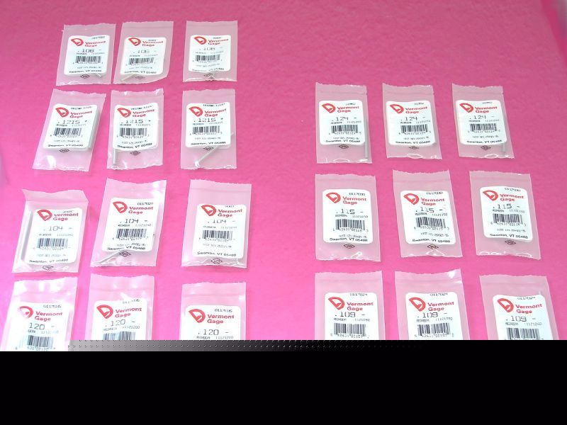 New 21 ind. class zz high prec. steel pin gages 7 sizes
