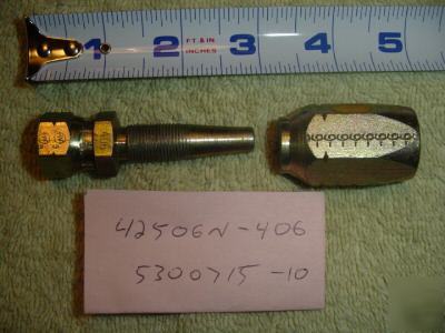 Qty 6 ** weatherhead # 42506N-406 fittings for # 6 hose