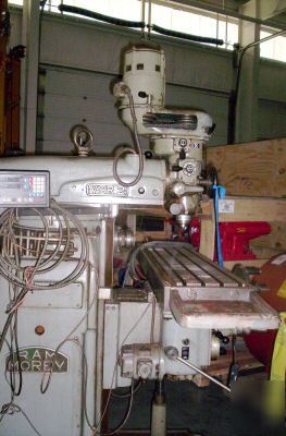 Ram morey vsr 2 vertical mill 12 x 50 w/ power feed dro