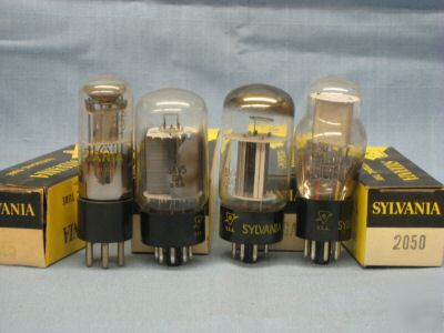 Sylvania tubes 5V4GA 6AV5GA 6E5 2050