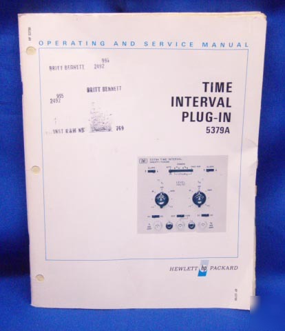 Hp 5379A time interval plug-in op & service manual