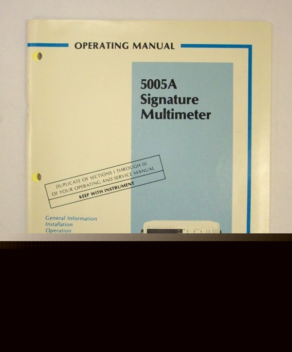 Hp 5005A signature multimeter operating manual $5 ship