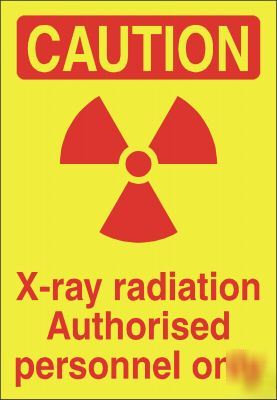 Large metal safety sign caution x-ray radiation 1441