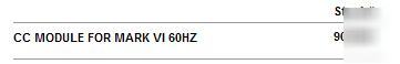 Miller 903594 cc module for mark vi 60HZ