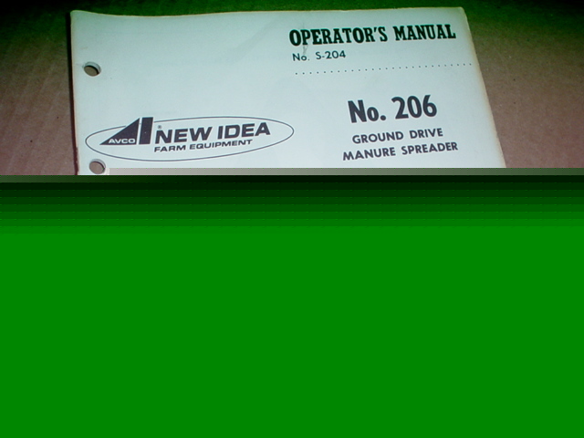New idea 206 manure spreader operator manual