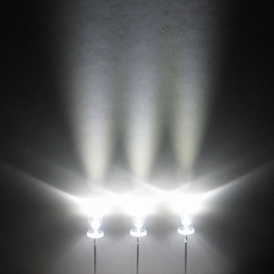 Pure white led set of 50 super bright 5MM 37000MCD f/r