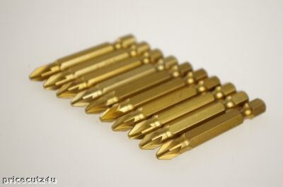 New 10 titanium coated S2 screwdriver drill bits 50MM 